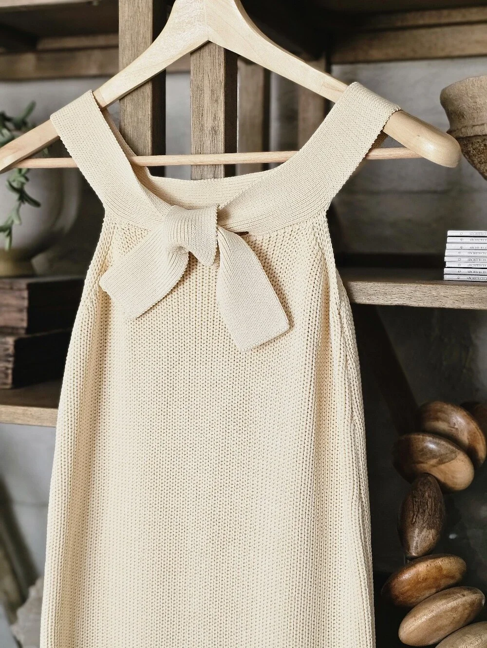 Anthropologie Sunday In Brooklyn Cream Ribknit Column Dress Size S NWT - Picture 2 of 10